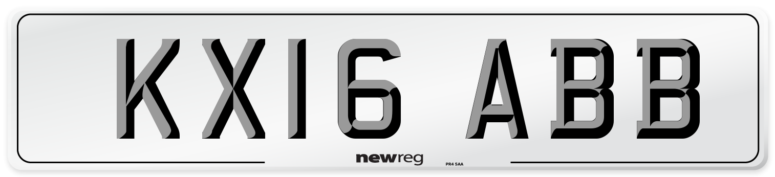 KX16 ABB Number Plate from New Reg
